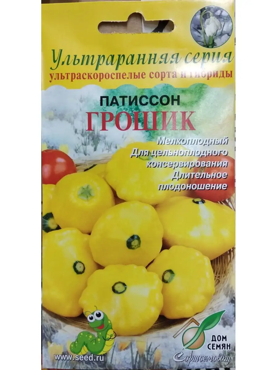 Патиссон Грошик, 10 шт Патиссон Грошик, маленькие желтые патиссоны, 10 шт  156440699 купить за 90 ₽ в интернет-магазине Wildberries