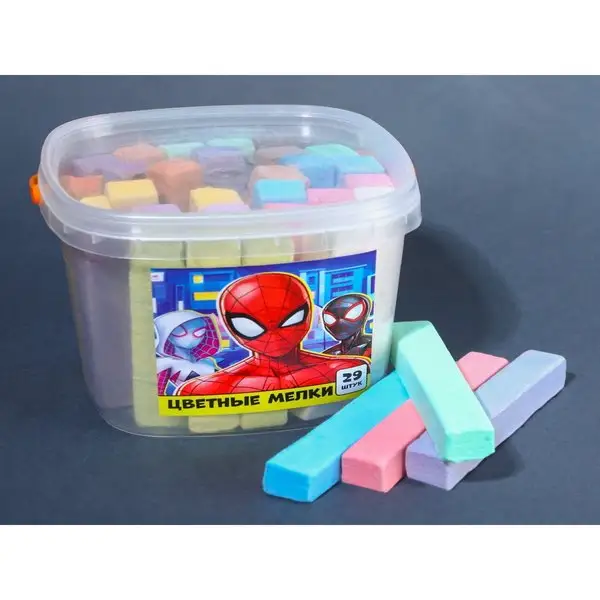 Набор цветных мелков Человек-паук 10 цветов 29 штук