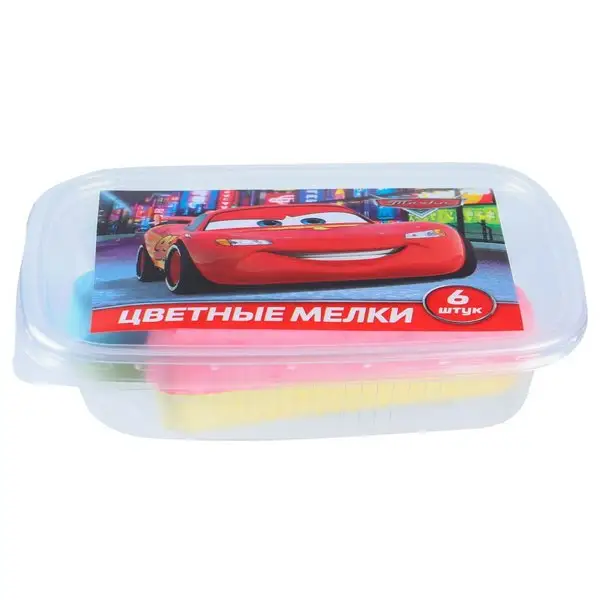 Набор цветных мелков Тачки 6 цветов