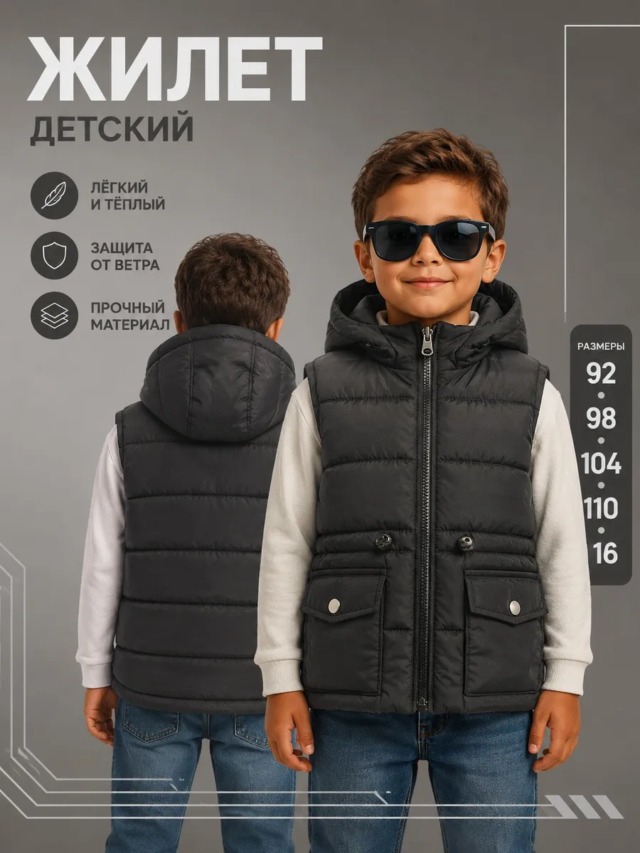 Жилет безрукавка детская утепленная