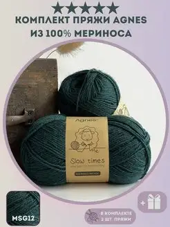 Пряжа шерстяная меринос 100% Agnes Slow times Krapiknit 156517302 купить за 813 ₽ в интернет-магазине Wildberries