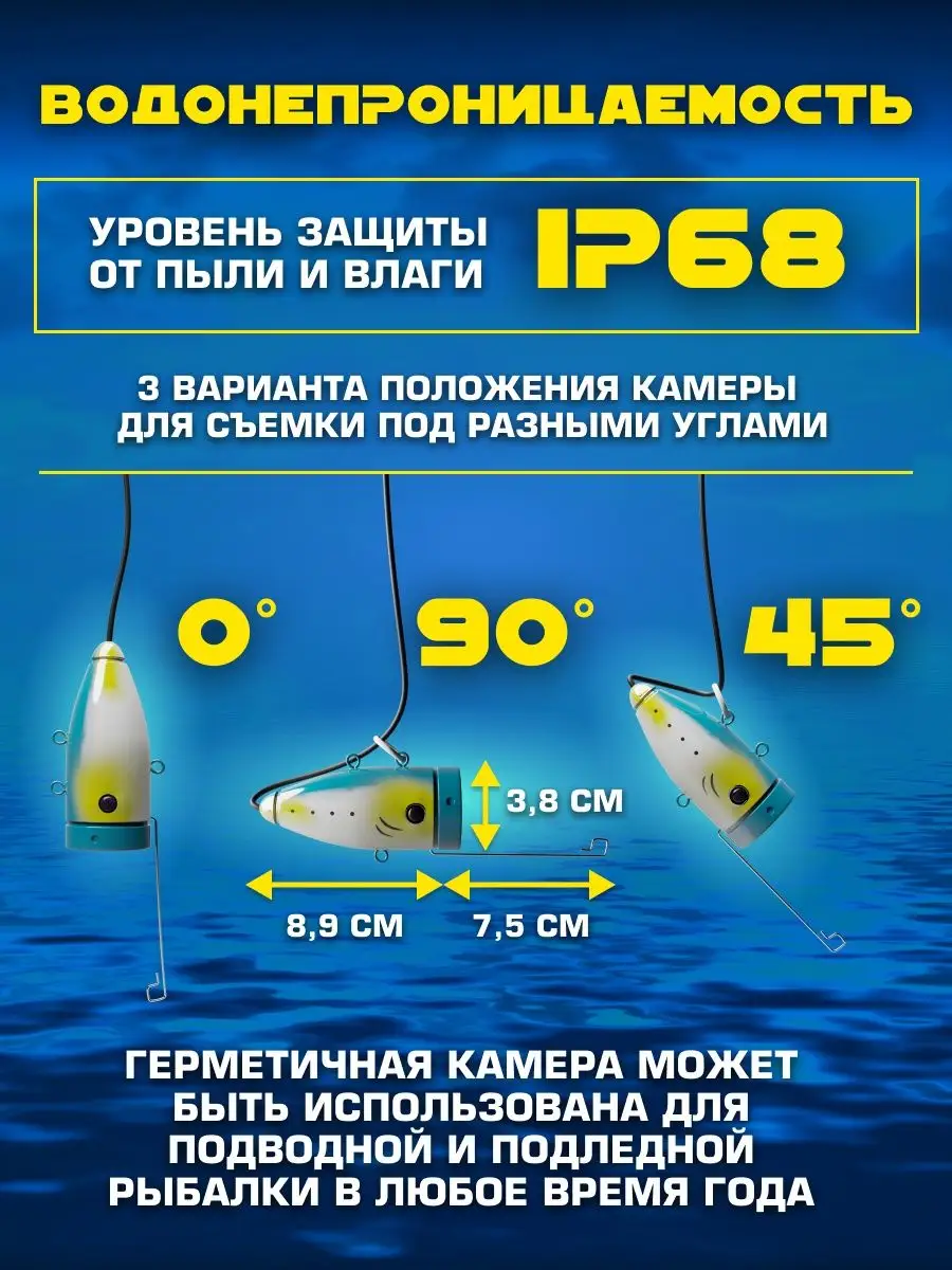 Камера для рыбалки подводная с водонепроницаемым экраном NemoCAM 156594612  купить за 9 479 ₽ в интернет-магазине Wildberries