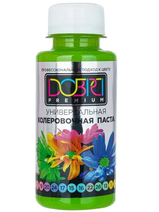 DOBRA Premium Колер розовый колеровочная паста, желтый, фото 5