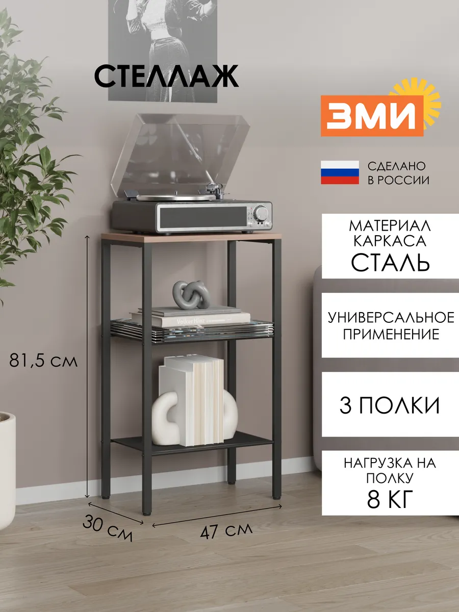 Стеллаж лофт металлический для книг и игрушек