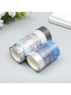 Клейкая лента "Рисунок с серебром" набор 10 шт 4,5х15,7 см Арт Узор 156639835 купить за 368 ₽ в интернет-магазине Wildberries