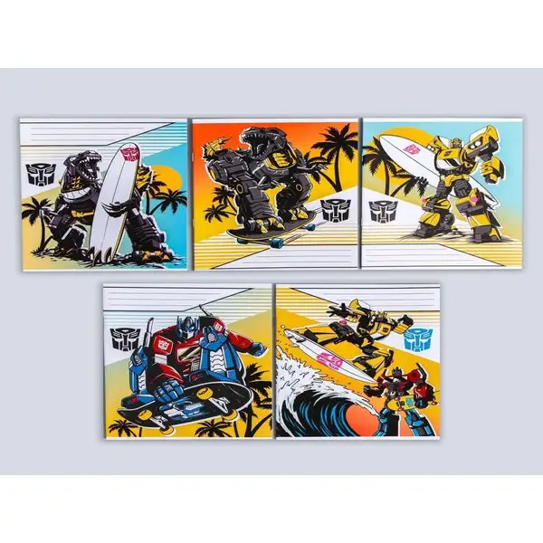 Тетрадь 12 листов клетка Трансформеры 5 видов МИКС