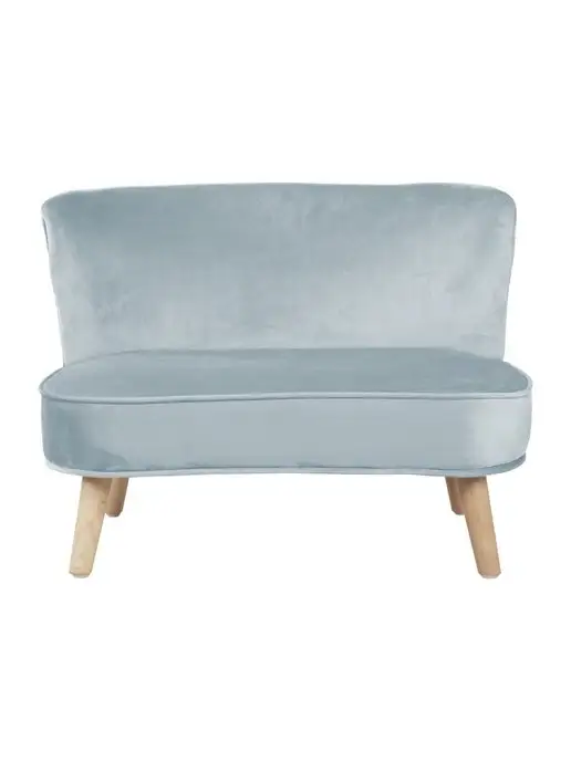 Roba Kids Диван велюровый детский Lil Sofa на деревянных ножках, голубой, фото 2