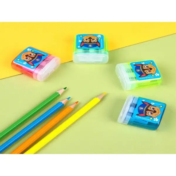 Точилка пластиковая с контейнером двойная МИКС