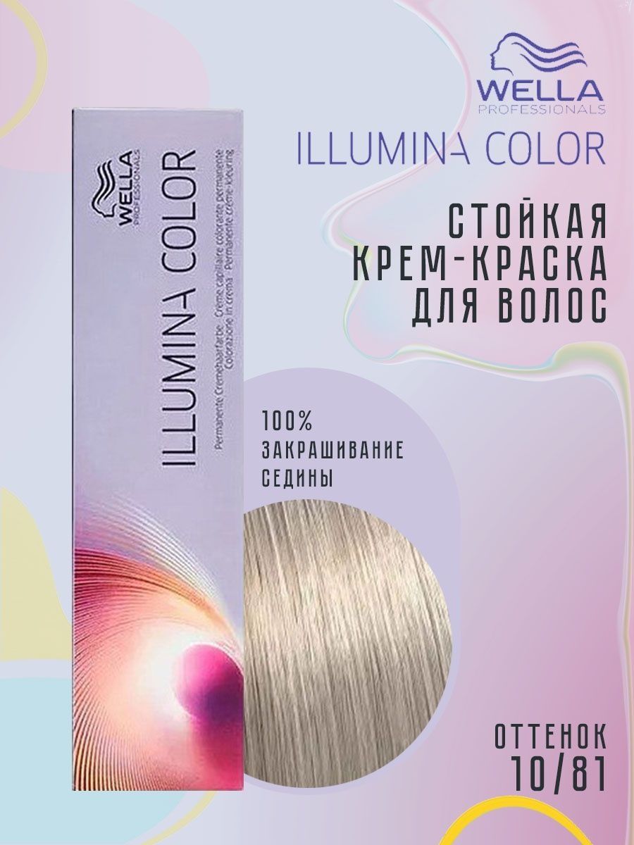 Wella illumina отзывы. Иллюмина 10/81. Велла Иллюмина 10/81. Краска Wella Illumina 10/81. Wella палитра Illumina.