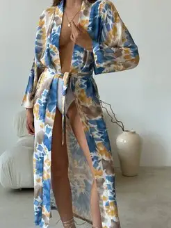Халат домашний, кимоно туника пляжная накидка, пижама Loungewear ZEFIRKA 156748957 купить за 3 268 ₽ в интернет-магазине Wildberries