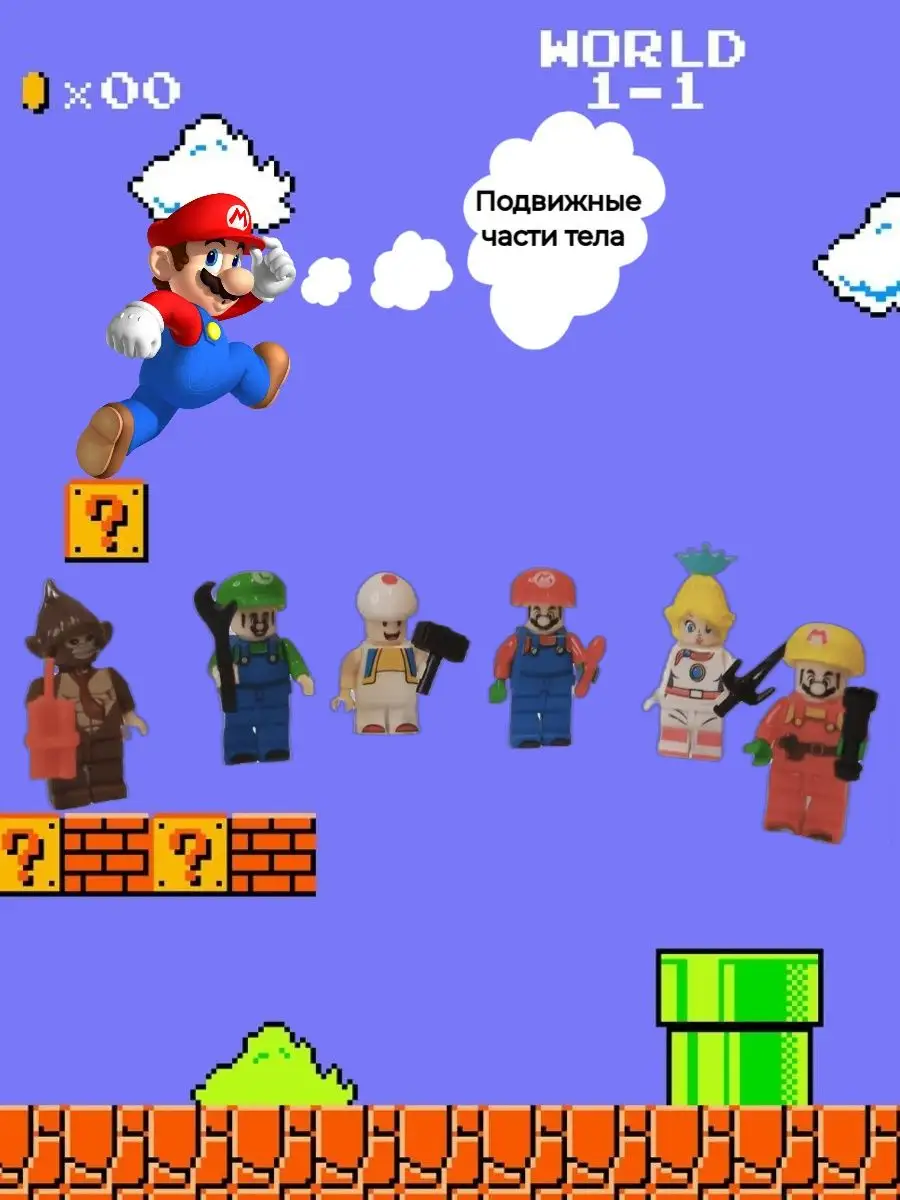 Человечки фигурки Марио 6 шт. MARIO 156755922 купить за 360 ₽ в  интернет-магазине Wildberries