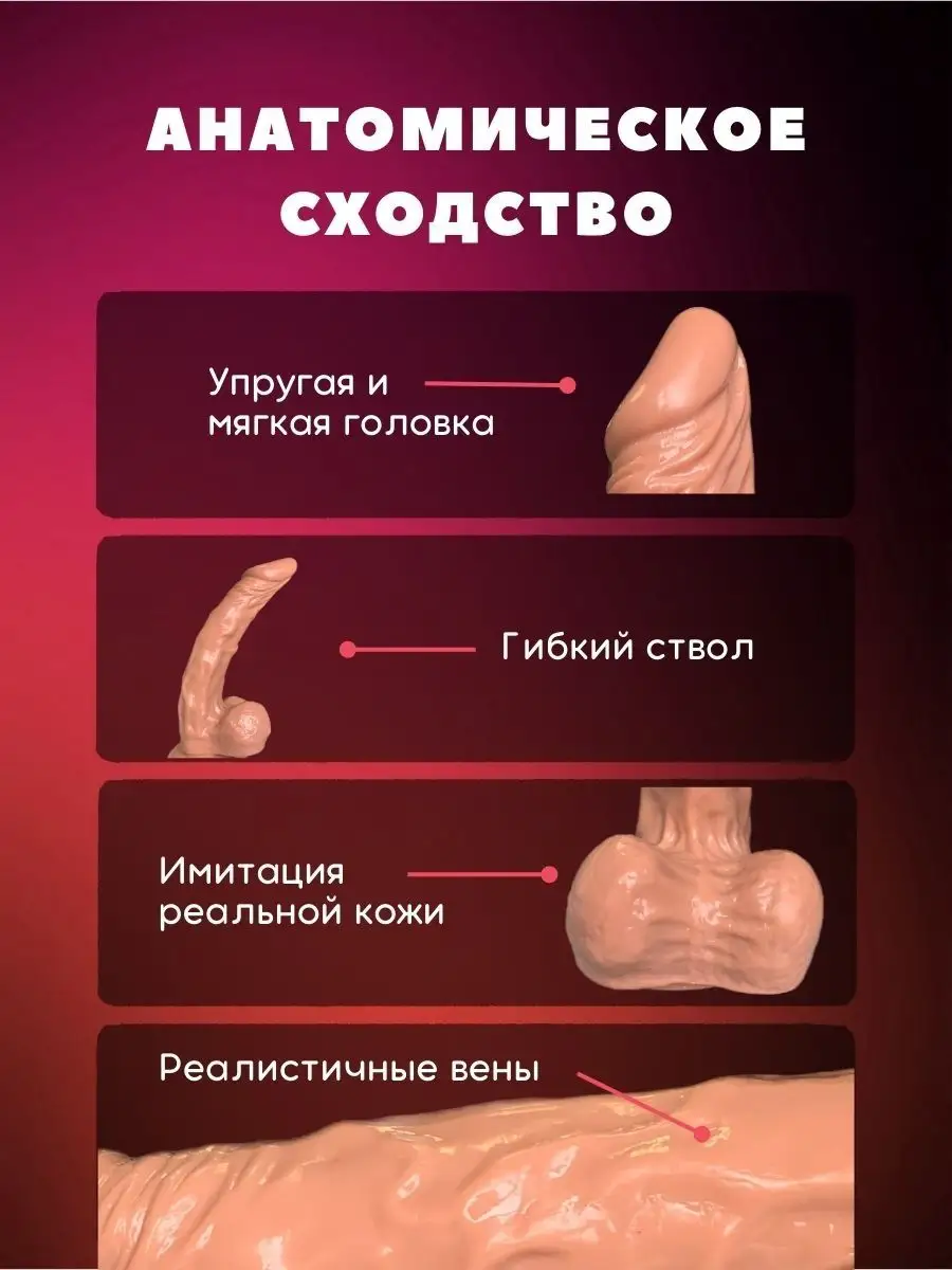 YraSex Резиновый член на присоске игрушка для взрослых 18+