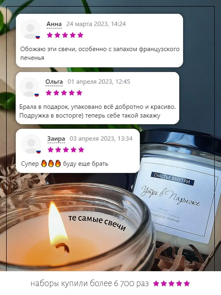 Свечи ароматические набор Счастье внутри 156774292 купить за 485 ₽ в  интернет-магазине Wildberries