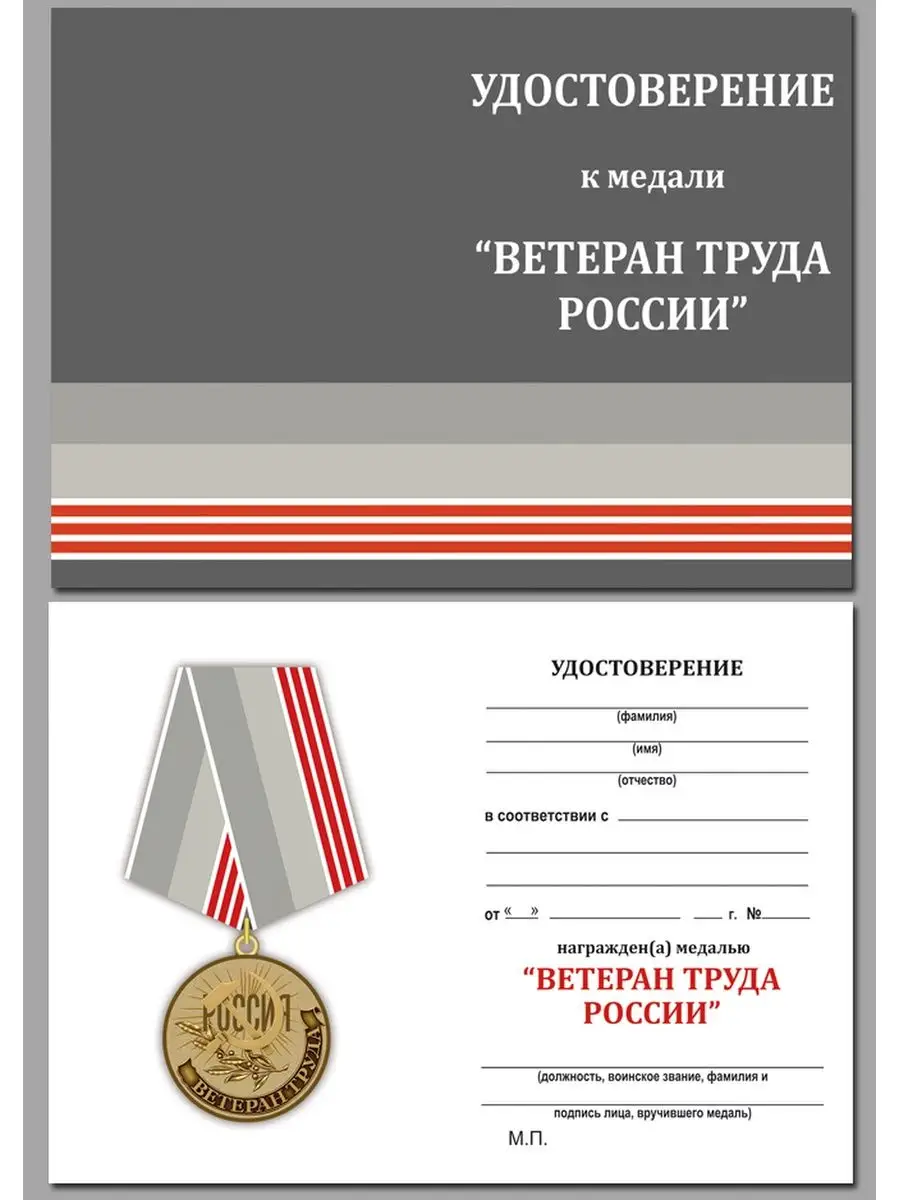 Медаль Ветеран труда России ШТУРМОВИК 156776479 купить за 647 ₽ в  интернет-магазине Wildberries