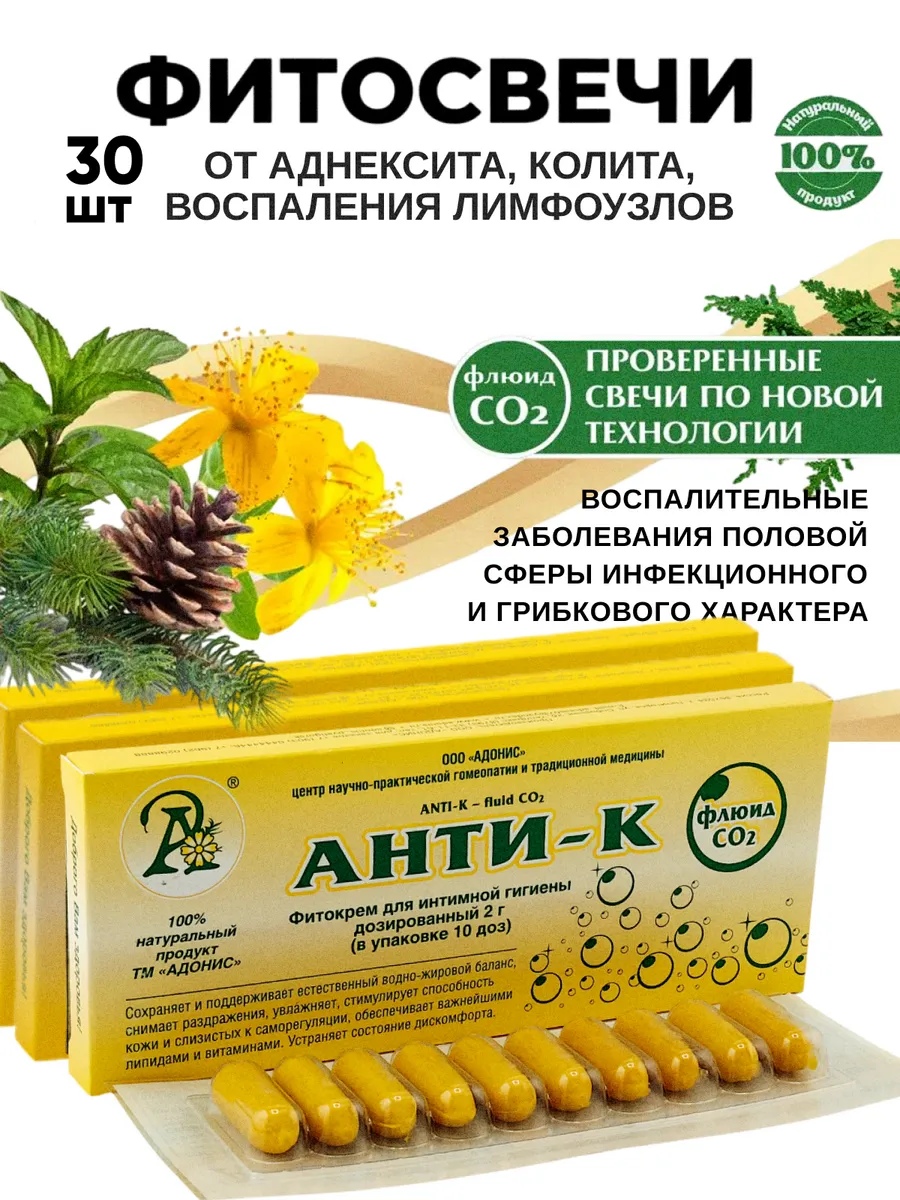 Противовоспалительные свечи гинекологические Анти-К