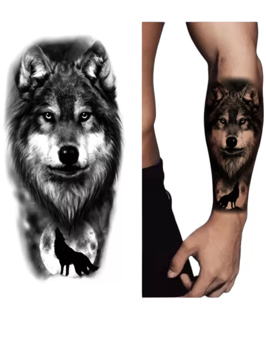 Татуировка голова волка