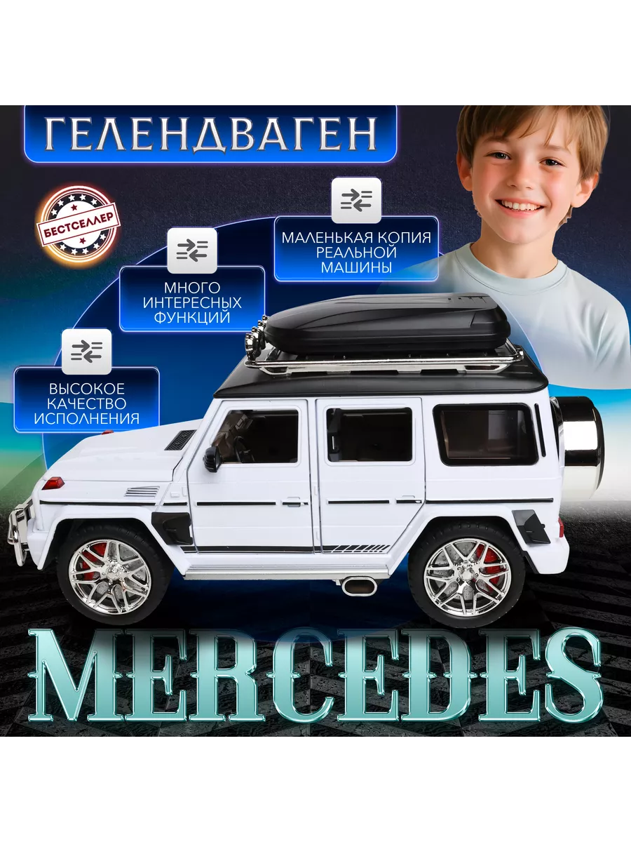 Mercedes Benz Gelentwagen. Машинка со светящимися фарами Бестселлер  157005058 купить за 1 462 ₽ в интернет-магазине Wildberries