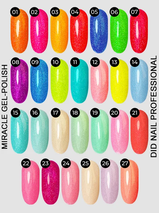 DidNail Гель-лак для ногтей с блестками Miracle, розовый, фото 4