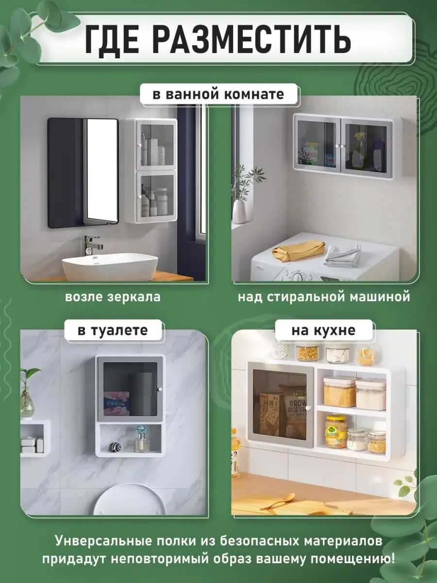 Шкаф в ванную навесной самоклеящийся PapaHome 157032537 купить в  интернет-магазине Wildberries