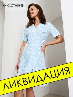 Платье короткое в цветок на запах летнее XX Clothesee 157058296 купить за 1 420 ₽ в интернет-магазине Wildberries