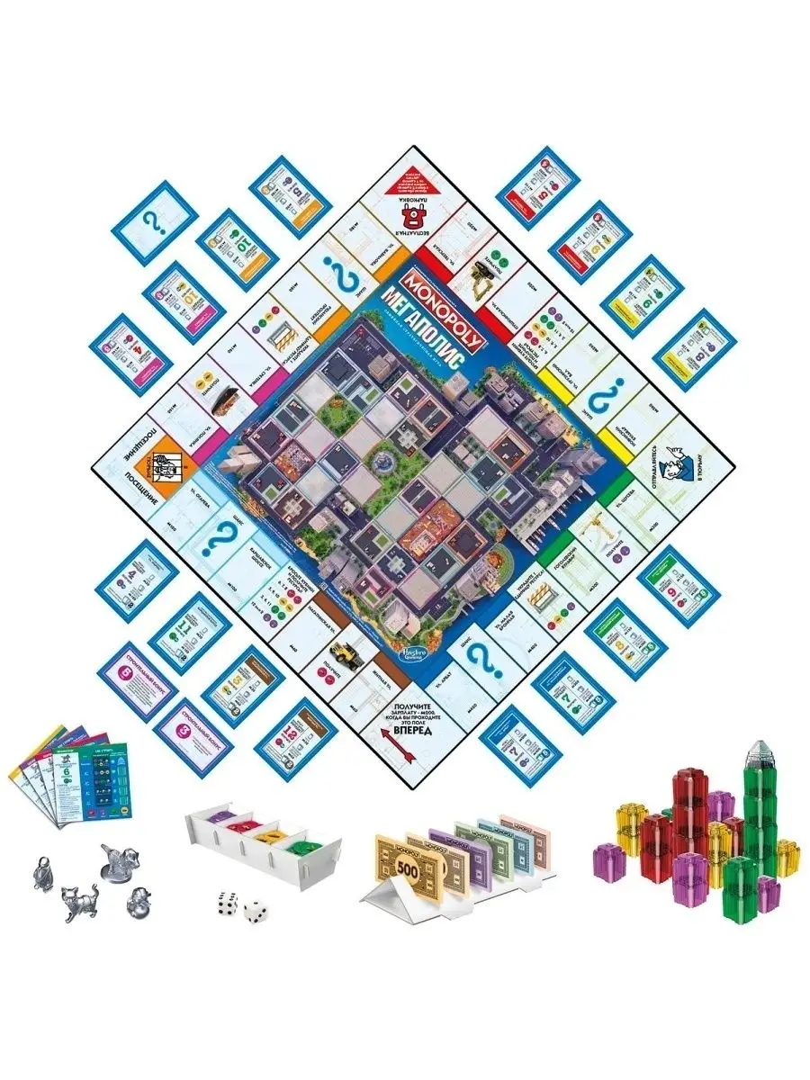 Игра настольная Hasbro Монополия Мегаполис F1696121 MONOPOLY 157139227  купить за 3 419 ₽ в интернет-магазине Wildberries