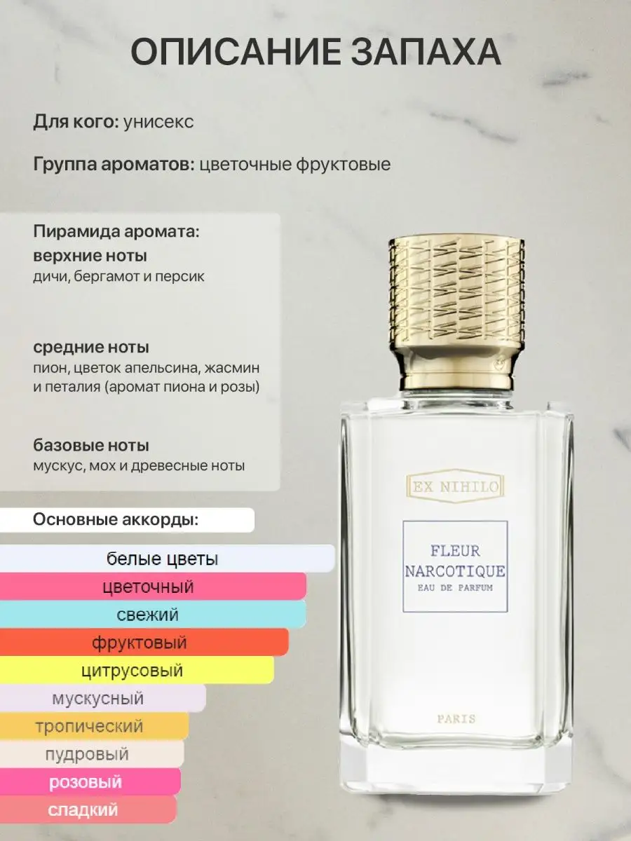 Распив отливант оригинал духов Ex Nihilo Fleur Narcotique lada perfume  157224392 купить за 390 ₽ в интернет-магазине Wildberries