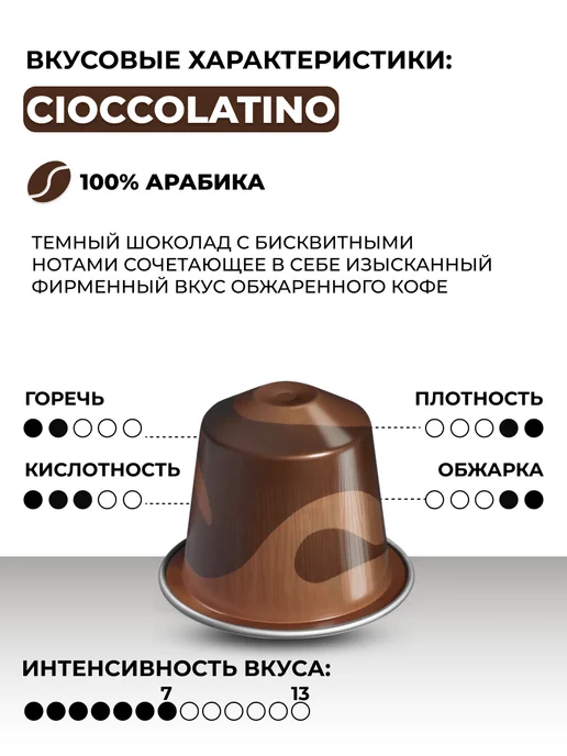 Nespresso Кофе капсулы для кофемашины Original CIOCCOLATINO, 10 шт, фото 3