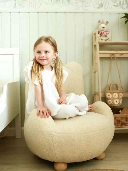 DPkids Детское кресло в подарок детям Teddy Мишка для дома, белый, фото 3