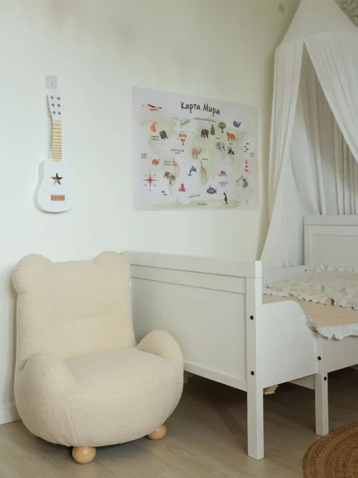 DPkids Детское кресло в подарок детям Teddy Мишка для дома, белый, фото 7