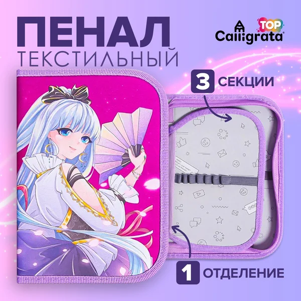 Пенал школьный вместительный подростковый 3 отделения