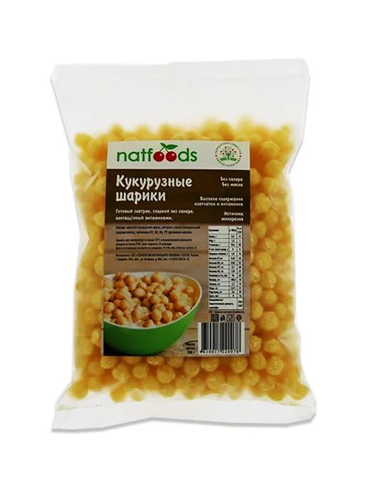 Natfoods Кукурузные шарики без сахара 2 шт по 100 гр, 2 шт, 100 г, фото 3
