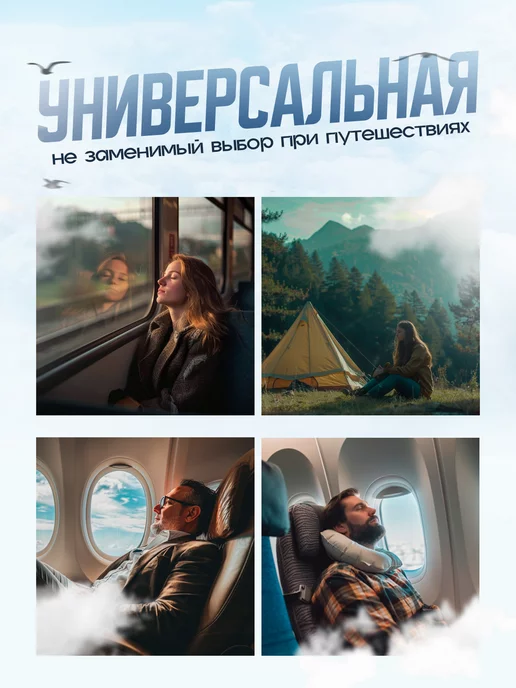 ErgoLoft Подушка для путешествий на шею с эффектом памяти, синий, фото 6