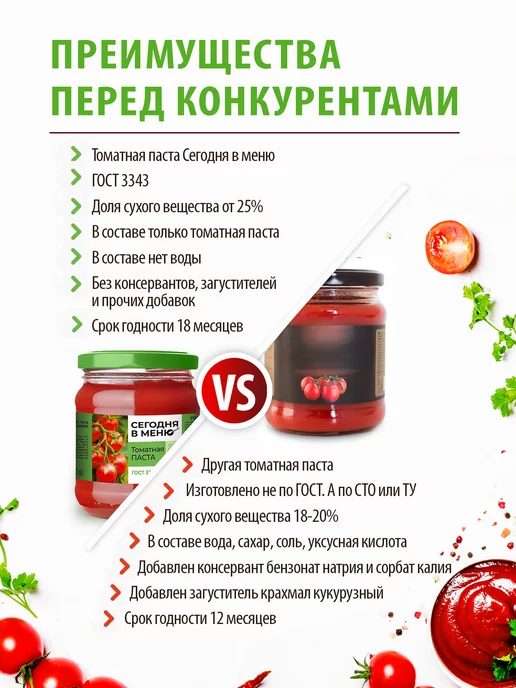 Сегодня в меню Томатная паста 270 г, 270 г, фото 4