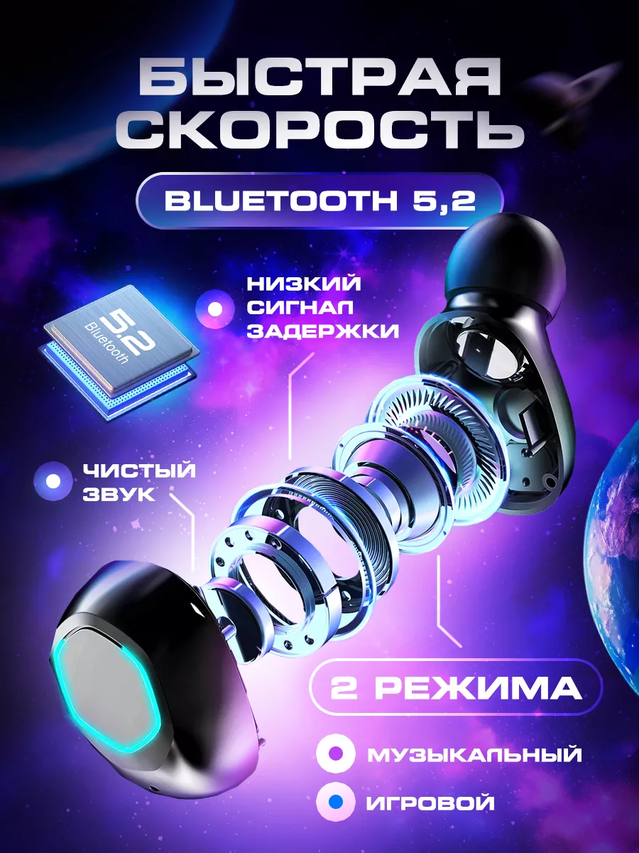 Наушники беспроводные для iPhone и Android Cosmic Bass 157386015 купить за  309 ₽ в интернет-магазине Wildberries