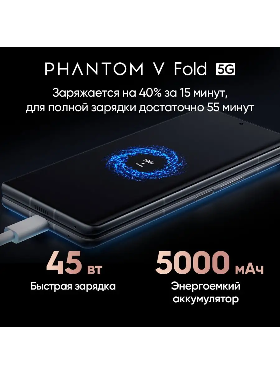 Phantom V Fold 12+512GB Black TECNO 157410637 купить в интернет-магазине  Wildberries