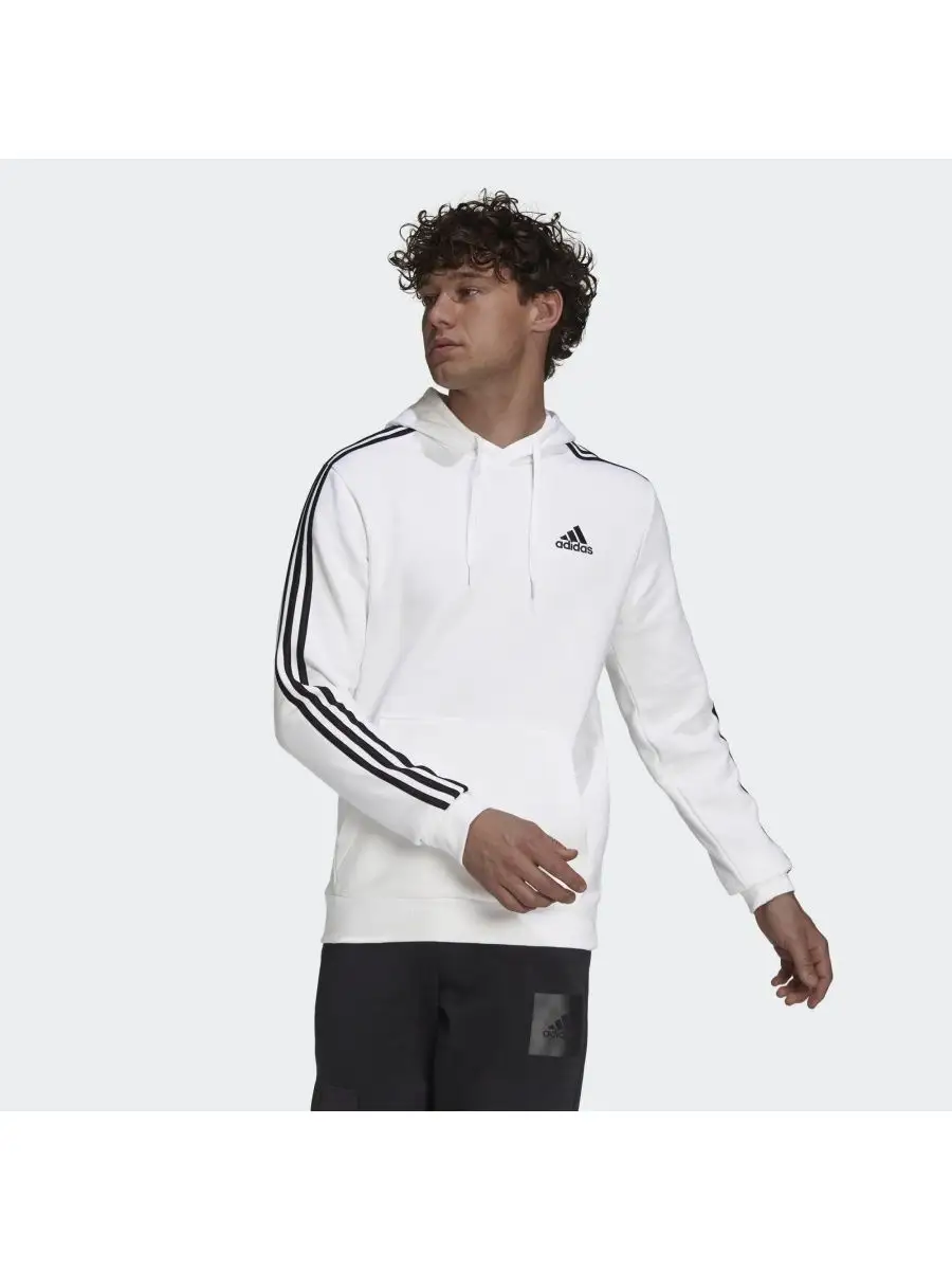 Adidas essential cheap 3 stripe hoodie