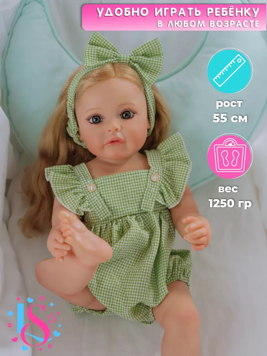 Кукла Реборн силиконовая Злата 55 см, пупс Reborn LiShop Reborn Dolls  157434499 купить за 4 506 ₽ в интернет-магазине Wildberries