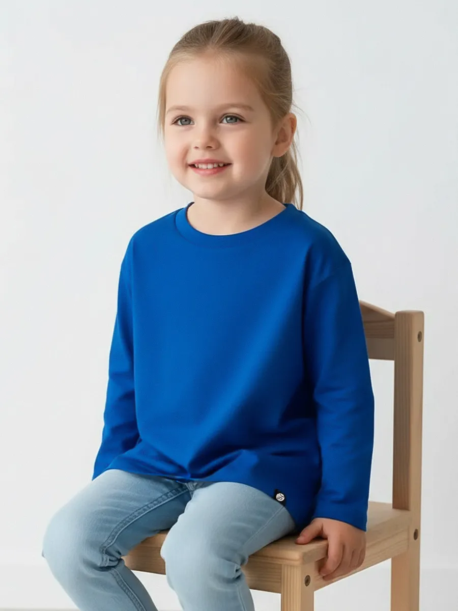 Фуфайка (футболка) с длинным рукавом, Dazzling Blue 18-3949