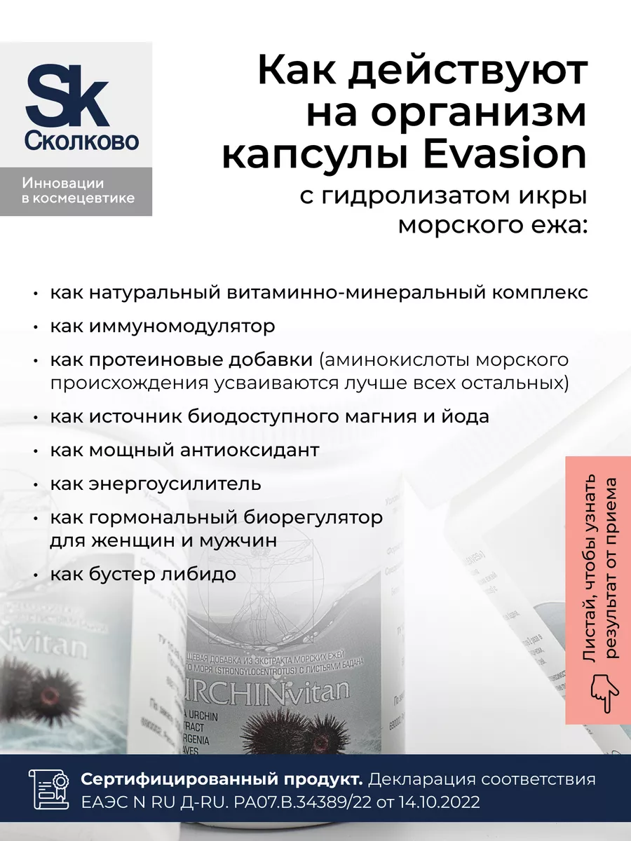 Экстракт морского ежа для иммунитета Evasion Bio 157871304 купить за 2 165  ₽ в интернет-магазине Wildberries