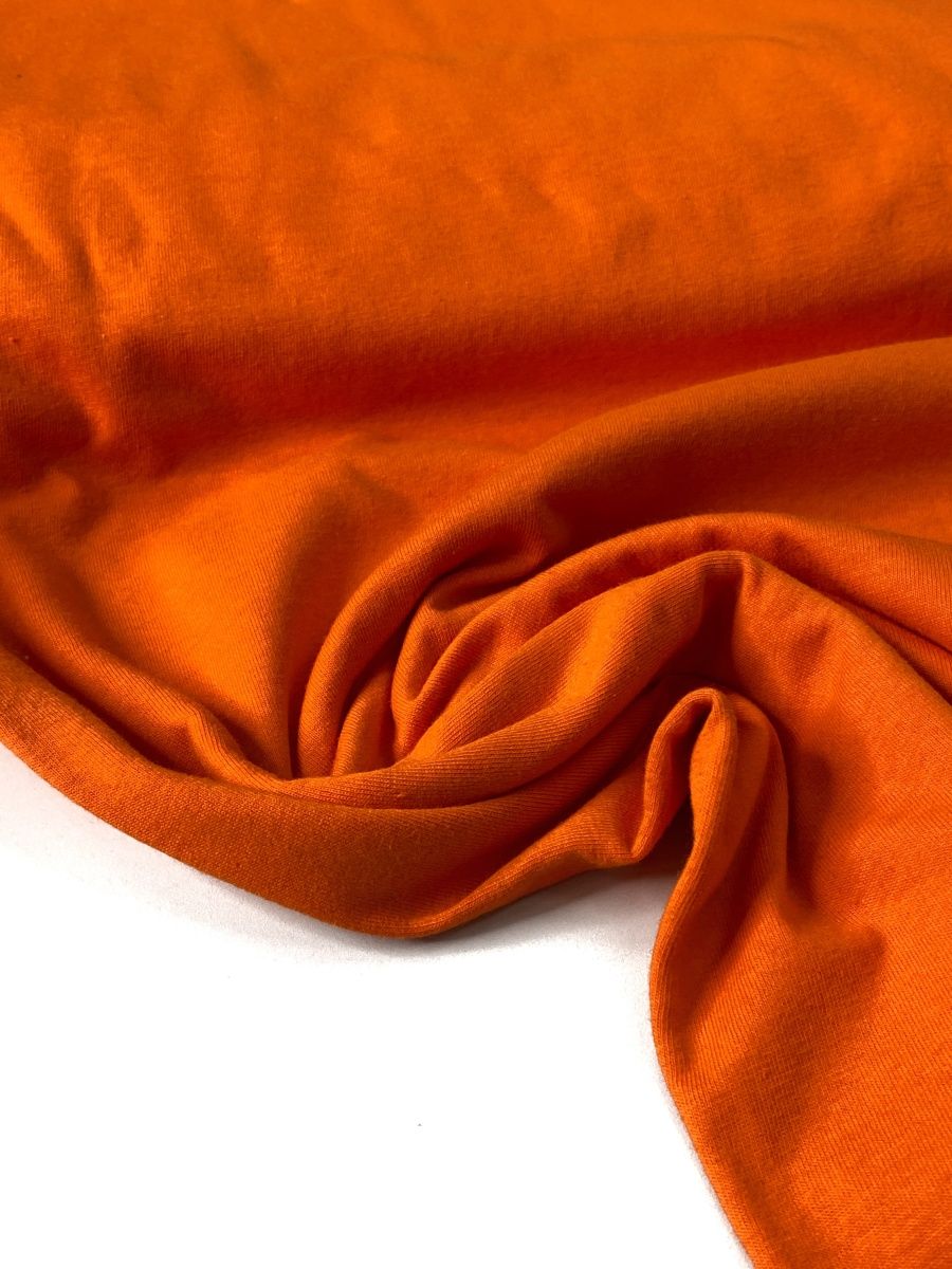 Гладкая ткань. Материал хлопок цветной оранжевый. Терри ткань. Оранжевый хлопок