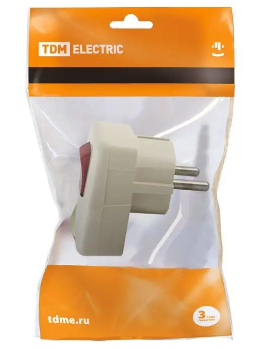 TDM Electric Вилка электрическая разборная с выключателем, вариант, фото 6