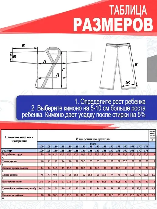 РусМосСпорт Кимоно для дзюдо детское с поясом 300 гм, вариант, фото 7