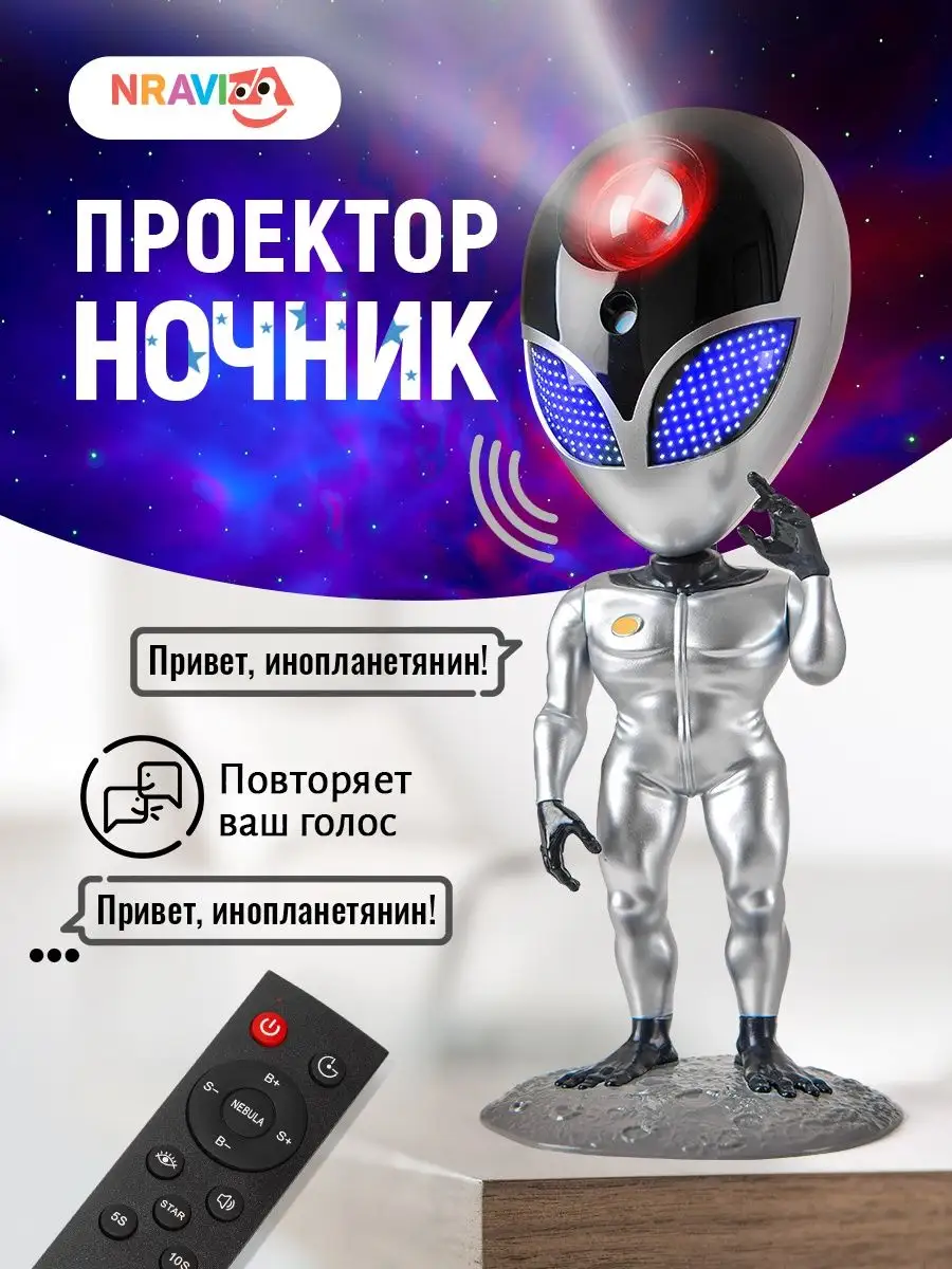 Ночник проектор Инопланетянин Nraviza 157957402 купить в интернет-магазине  Wildberries