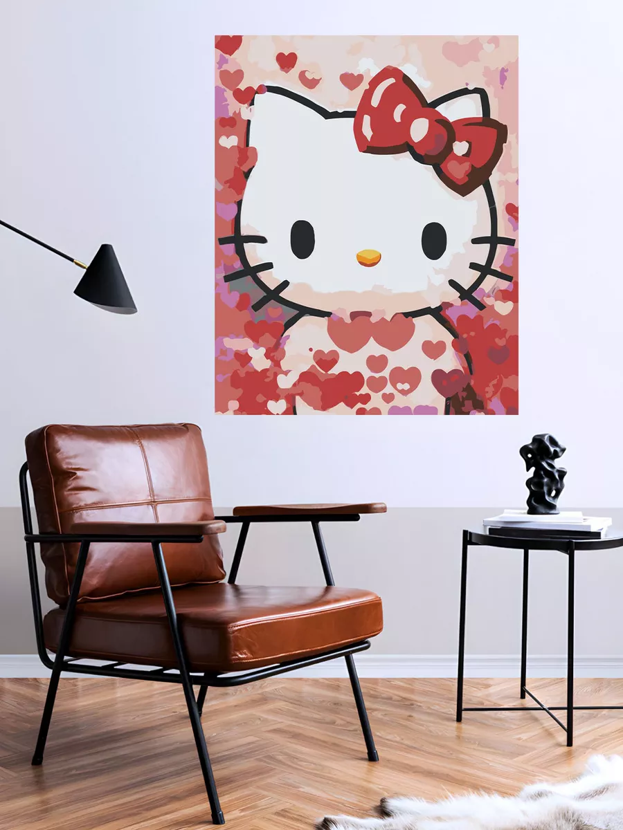 Картина по номерам Hello Kitty Хеллоу Китти Раскраска 40х50 Цветное картины  по номерам 157959526 купить за 1 012 ₽ в интернет-магазине Wildberries