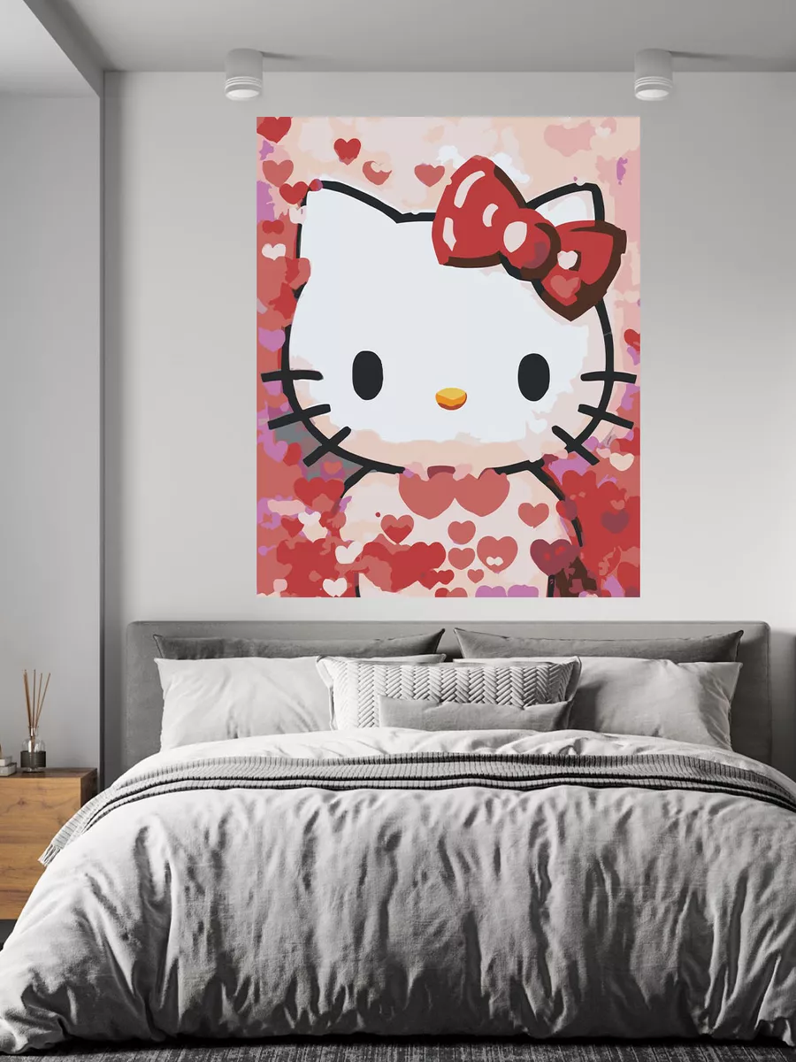 Картина по номерам Hello Kitty Хеллоу Китти Раскраска 40х50 Цветное картины  по номерам 157959526 купить за 1 012 ₽ в интернет-магазине Wildberries