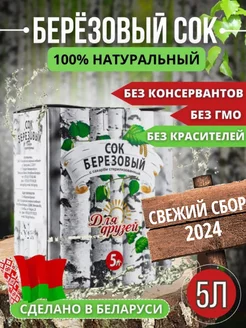 Березовый сок натуральный с сахаром 5 литров Health-Food 157985571 купить за 620 ₽ в интернет-магазине Wildberries