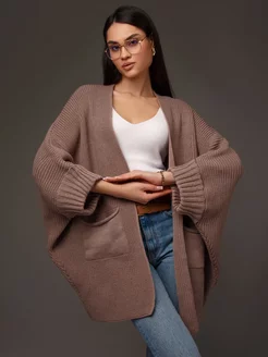 Кардиган удлиненный вязаный оверсайз с карманами Indi knitwear 158044958 купить за 1 495 ₽ в интернет-магазине Wildberries