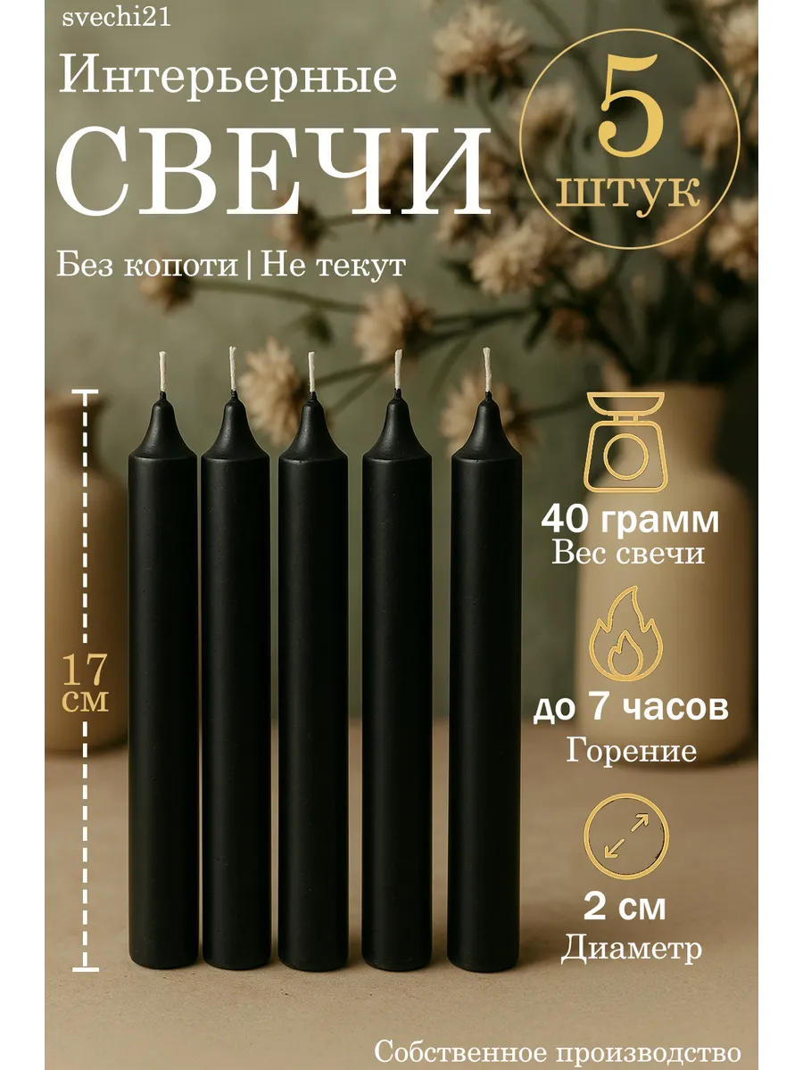 Черные интерьерные свечи