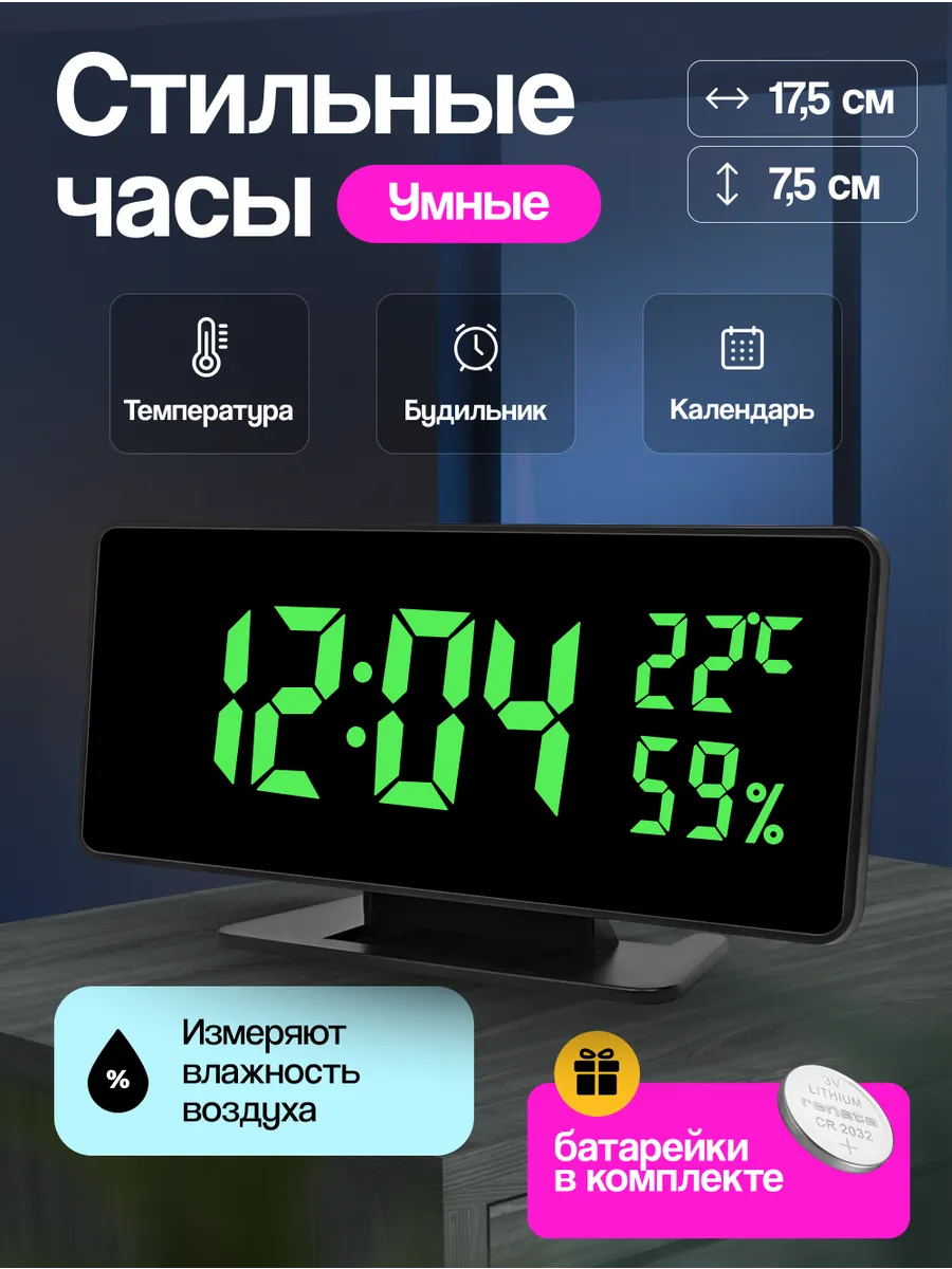 Часы настольные от сети электронные Часы Маркет 158099511 купить за 557 ₽ в  интернет-магазине Wildberries