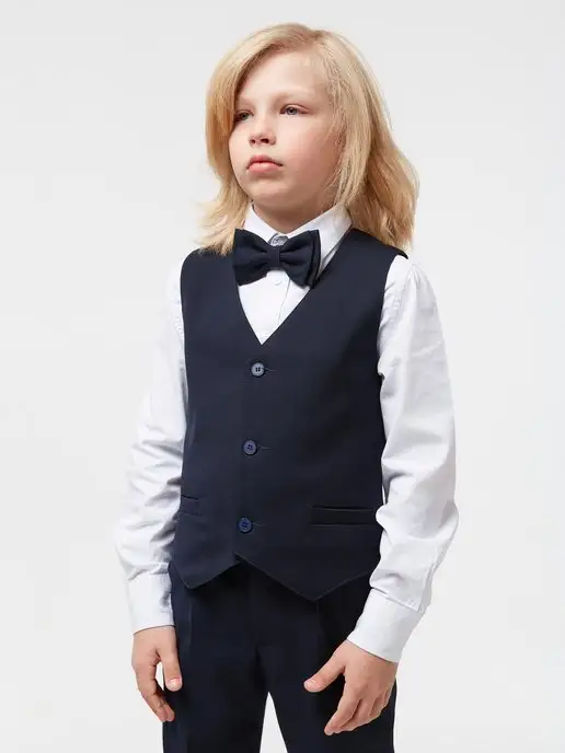 SENS FASHION Галстук бабочка школьный голубая клетка, вариант, фото 4